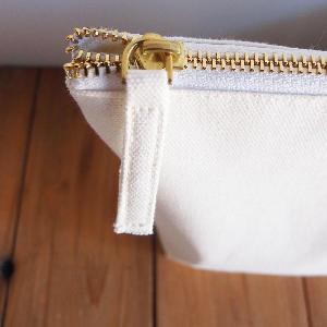 Natural Color Cotton Zipper Bag Standup Pouch with Gold Zipper 10x7 - 10 wide x 7 high x 3 bottom 
